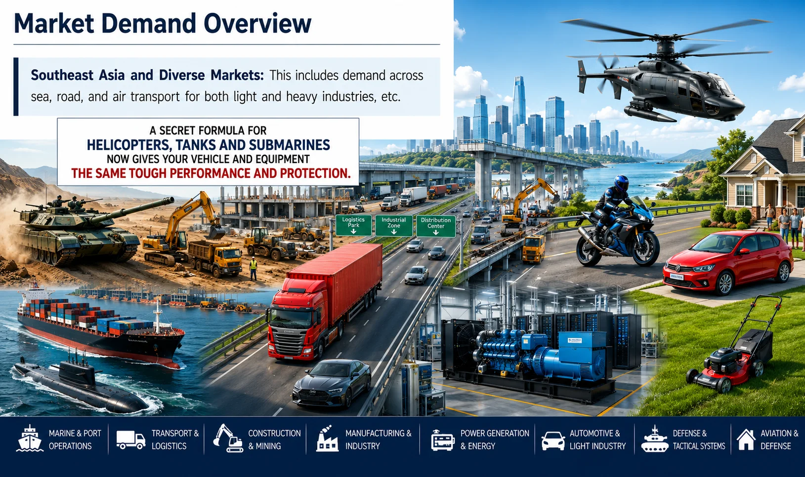 MSP lubrication applications in transportation and heavy equipment industry